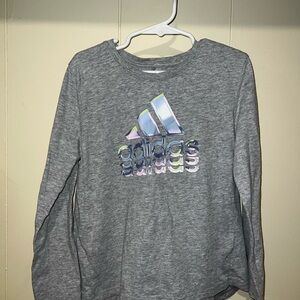 Adidas Kids Heather Gray Long Sleeve Tee